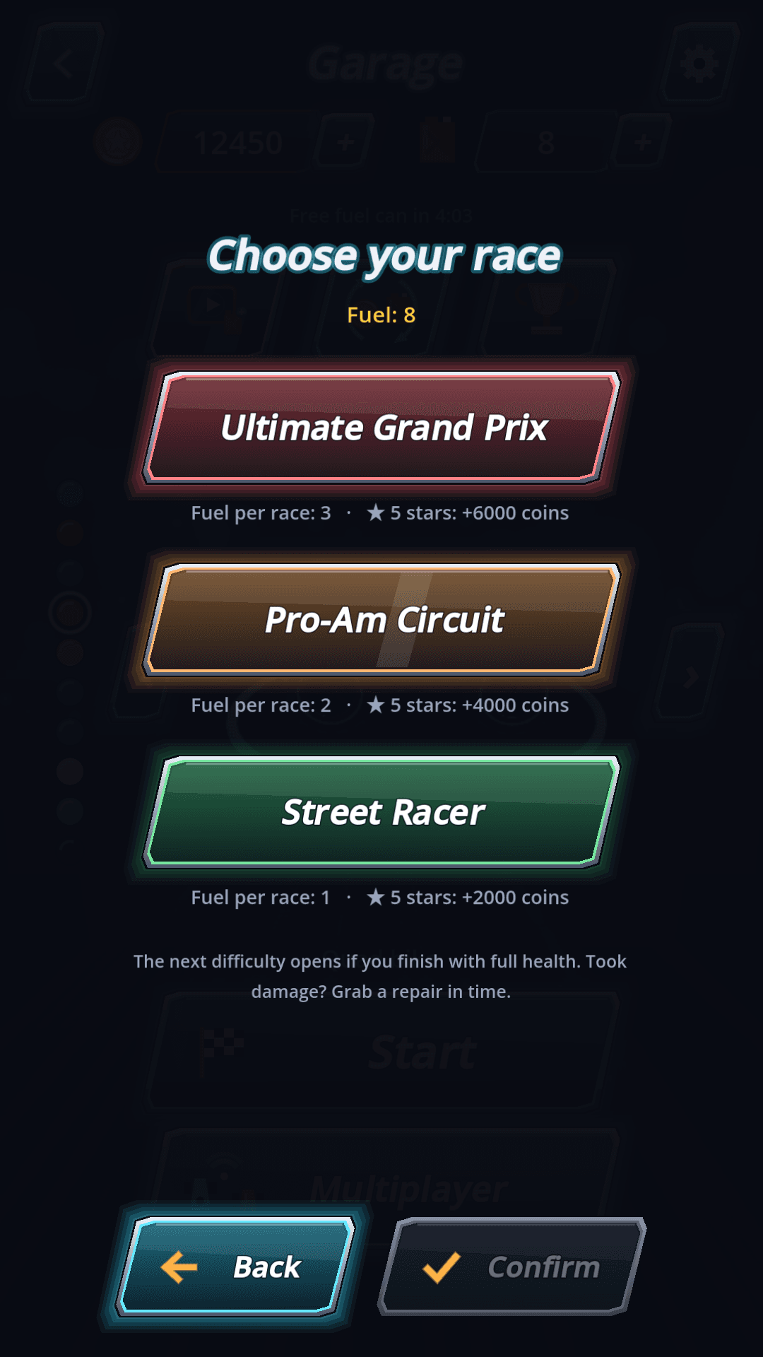 Heavy Lane — choose your race