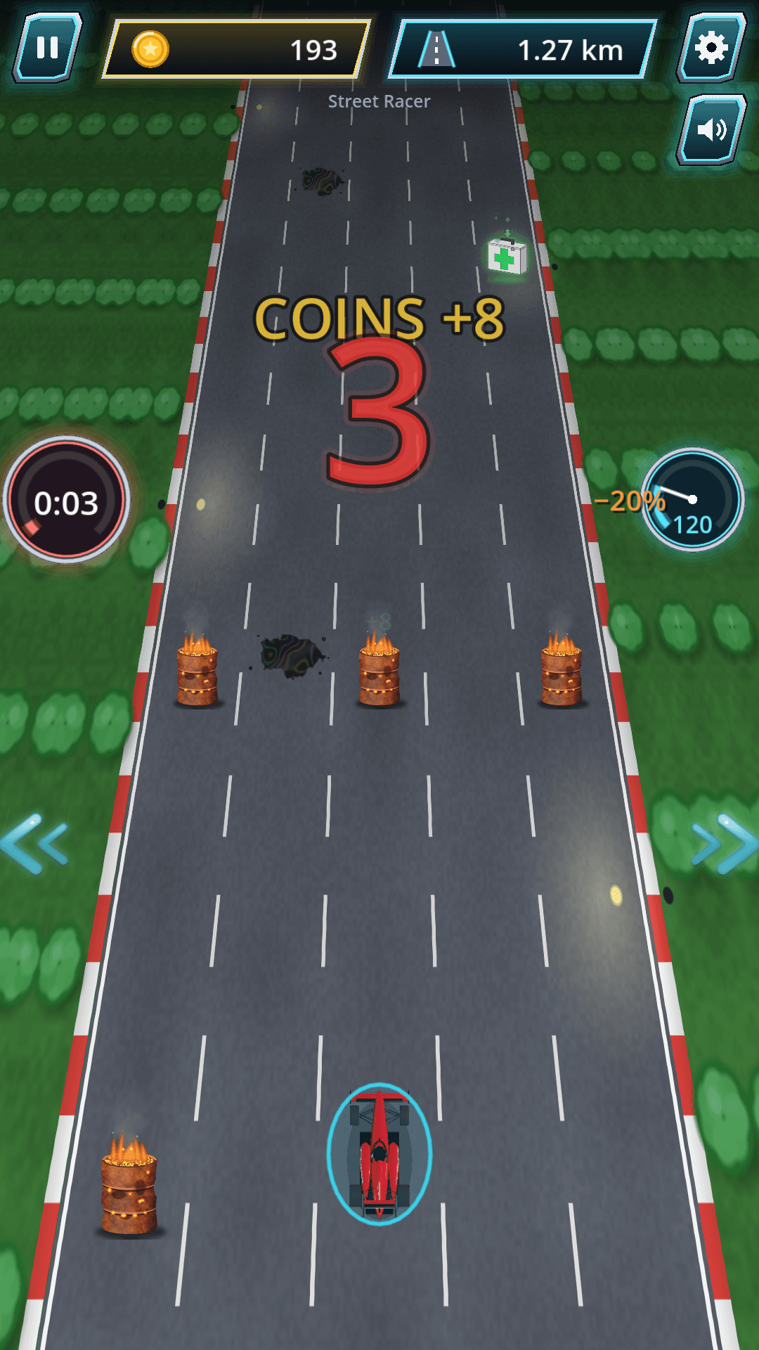 Heavy Lane — countdown on the track